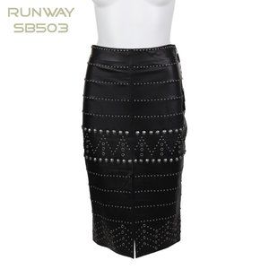 Runway NY Studded Leather Full Skirt